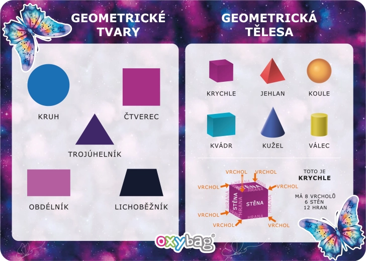 Carte éducative A4 formes géométriques – papillon
