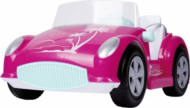 Cabriolet rose deux places avec roues mobiles