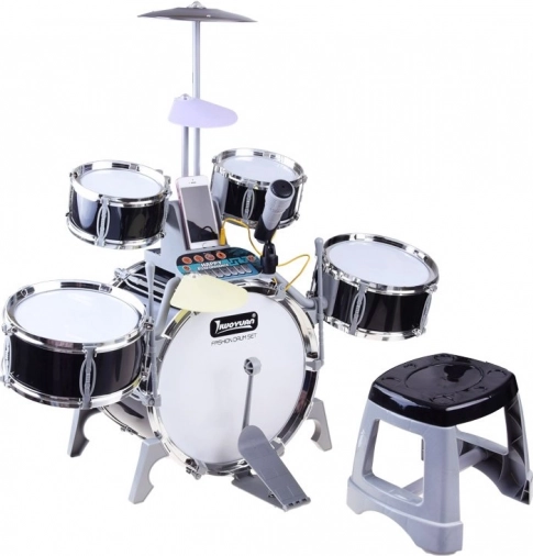 Tambour pour enfants avec microphone et panneau musical