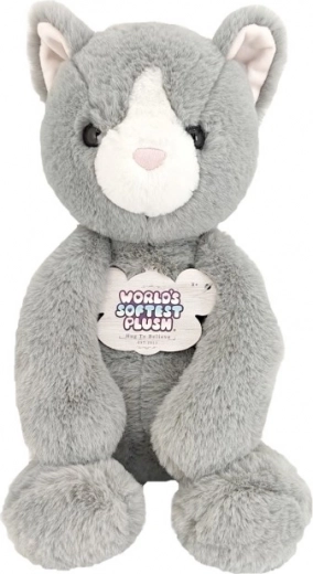 Chaton gris en peluche 40 cm