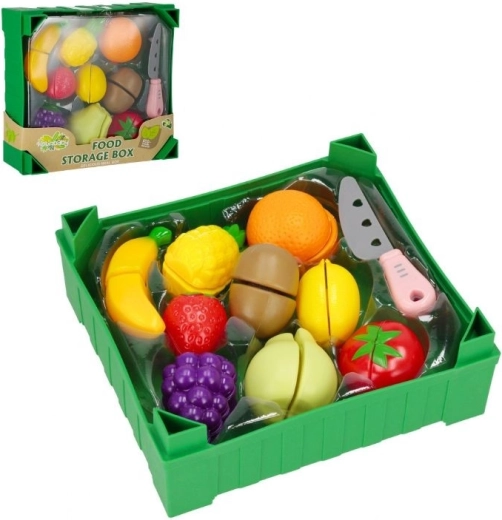 Fruits et légumes à découper dans une boîte
