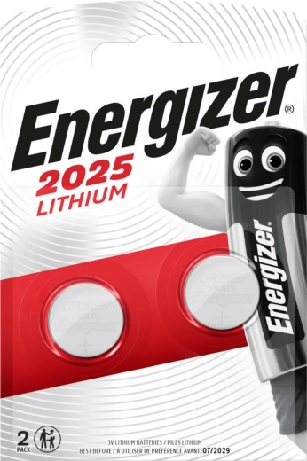 Pile bouton au lithium Energizer CR2025, 3 V (lot de 2)