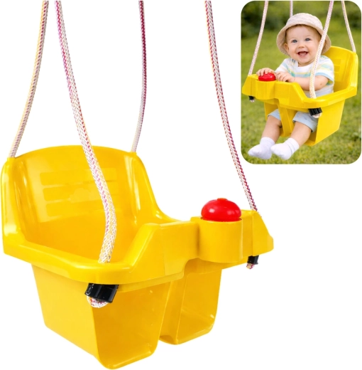 Balançoire seau suspendue pour enfants – jaune