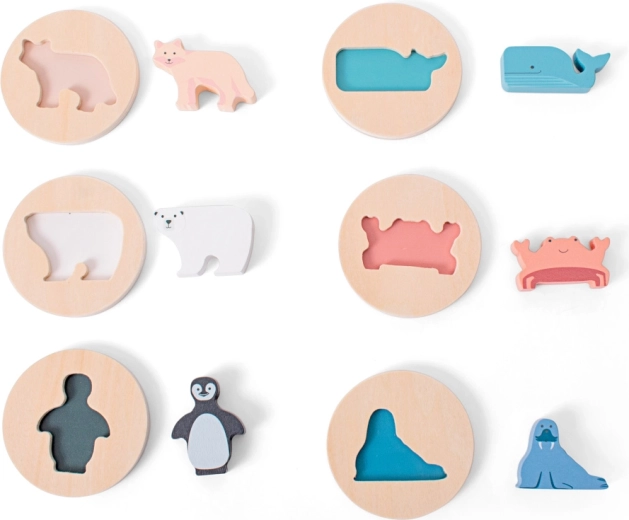Puzzle encastrement en bois avec animaux