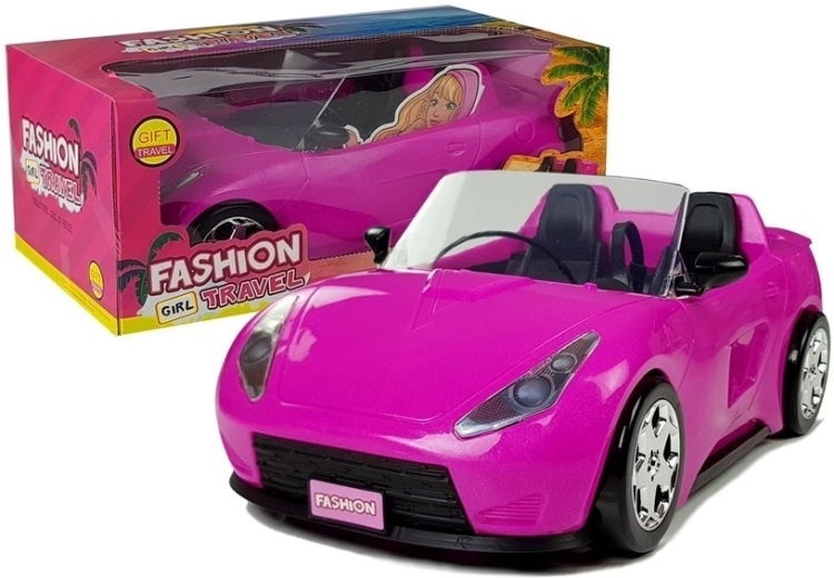 Cabriolet rose pour poupées 34 cm
