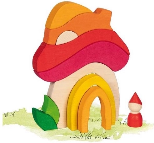 Éléments de construction en bois Goki evolution – maisonnette champignon