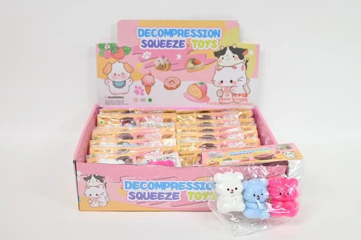 Mini jouets anti-stress à presser – oursons (lot de 3)