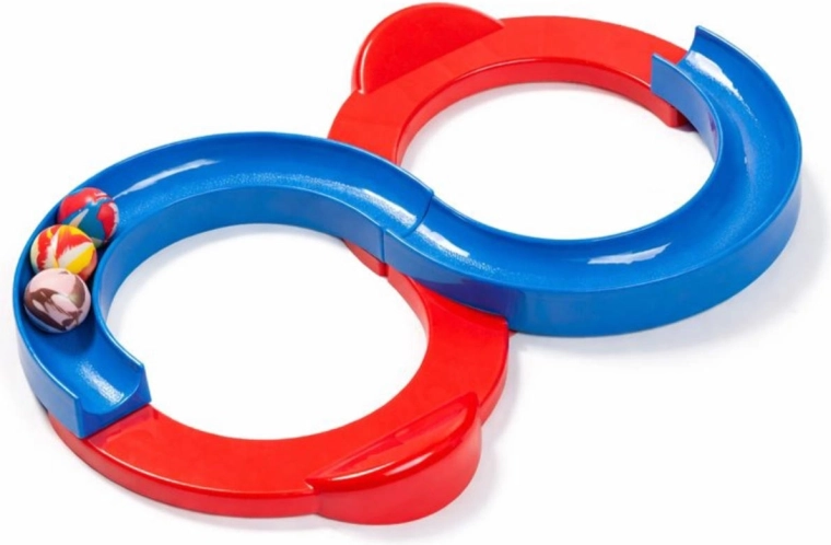 Merco boucle en huit infinie – piste d’équilibre avec bille rouge-bleu