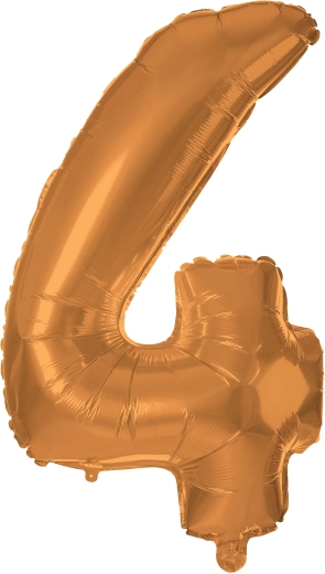 Ballon en aluminium chiffre 4 30 cm bronze Toro