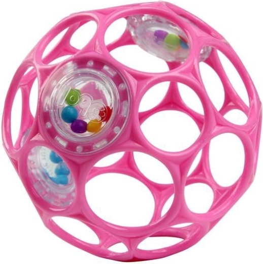 Balle hochet Oball 10 cm rose foncé
