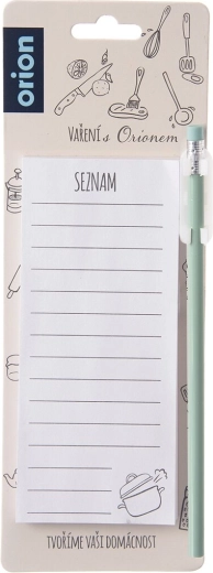 Bloc-notes pour réfrigérateur avec aimant et crayon (version CZ)