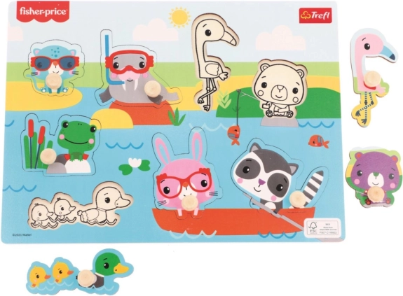 Puzzle en bois Fisher-Price Animaux au bord de l'eau