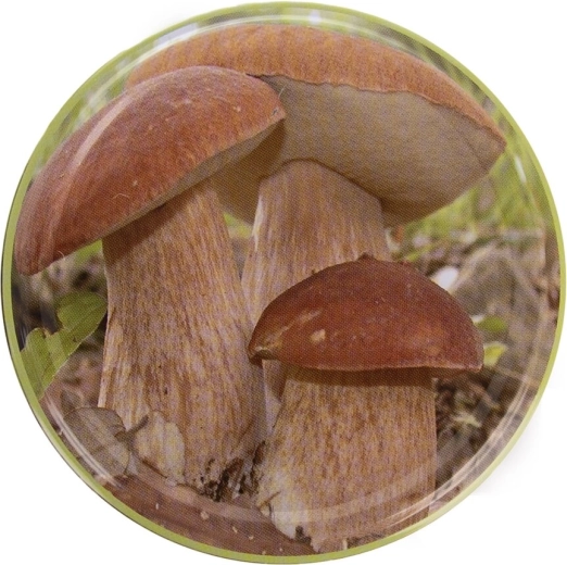 Motif champignons pour un marquage clair des bocaux