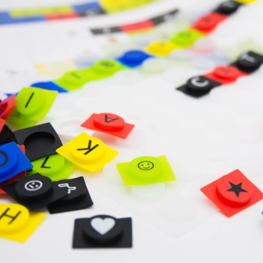Grandes pièces en silicone avec lettres, chiffres et symboles