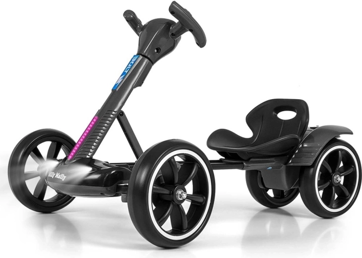 Kart électrique Milly Mally Bolt avec télécommande et effets LED, noir