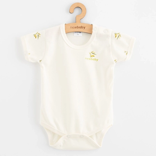 Body bébé à manches courtes en coton biologique New Baby Olives, taille 74 (6–9 mois)