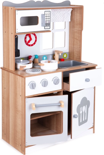 Cuisine en bois pour enfants avec accessoires Ecotoys
