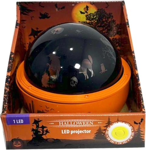 Projecteur lumineux Halloween à rotation silencieuse, LED, 16 × 13,5 cm