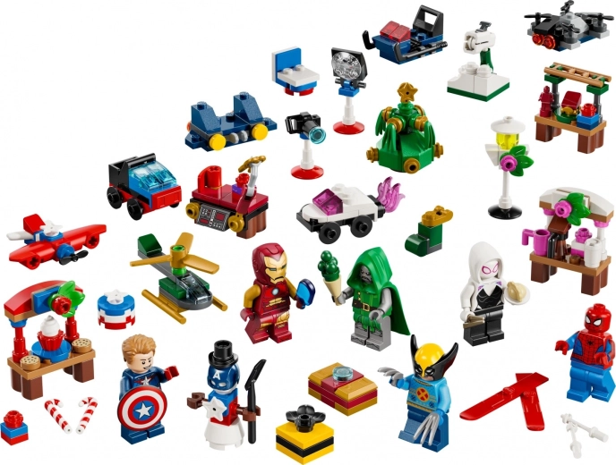 6 minifigurines LEGO Marvel avec des accessoires festifs