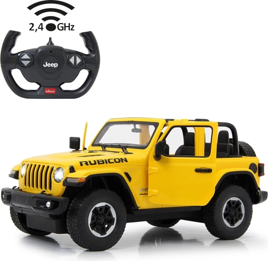 Jamara Jeep Wrangler JL 1:14 voiture RC jaune 2,4 GHz avec portes ouvrantes manuellement