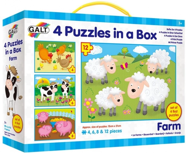 Puzzle animaux de la ferme 4 en 1 pour enfants 3+