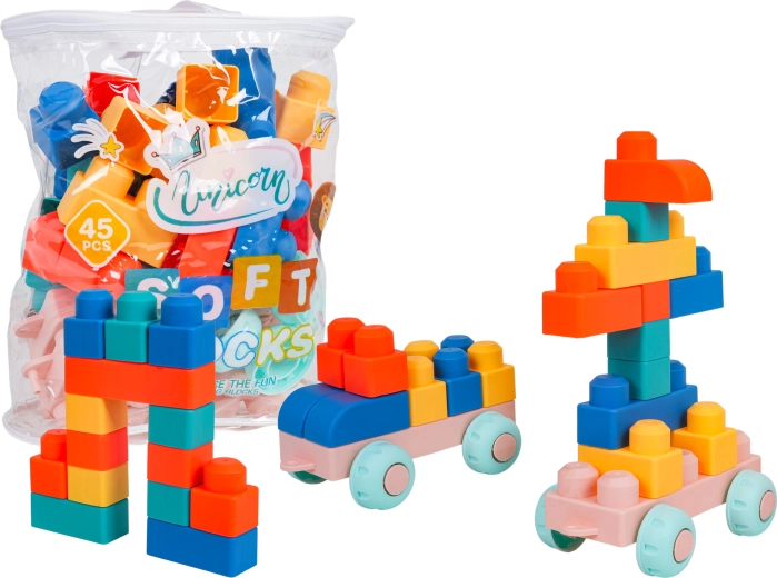 Ensemble de blocs de construction souples, 45 pièces