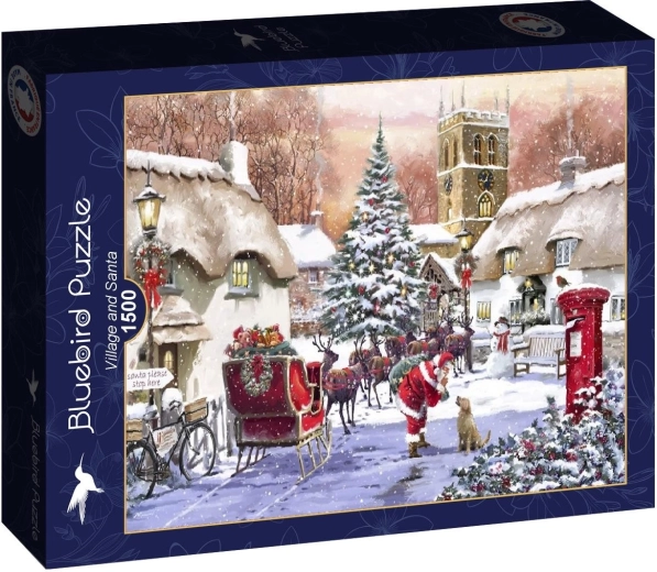 Puzzle Bluebird Père Noël au village 1500 pièces