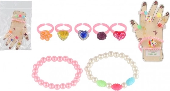 set de bijoux pour enfants – bagues et bracelets en plastique