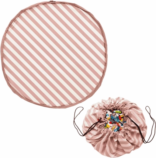 Play&Go Noomad original tapis de jeu et sac de rangement pour jouets stripes pink - 1 pièce