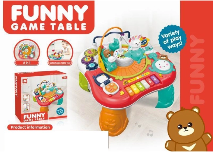 Table éducative avec lapin et petit train