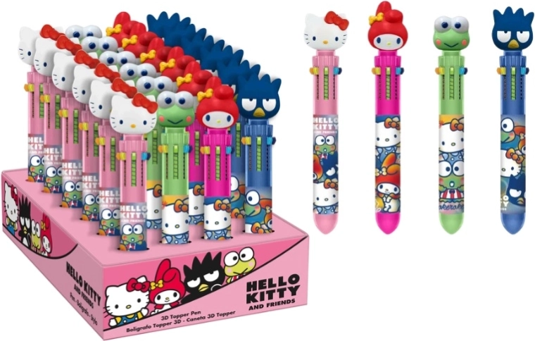 Stylo bille Sanrio Hello Kitty avec topper 3D – 6 couleurs