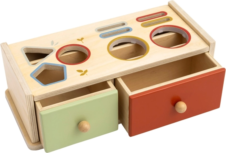 Deux jeux en un : boîte à formes et jeu à marteler