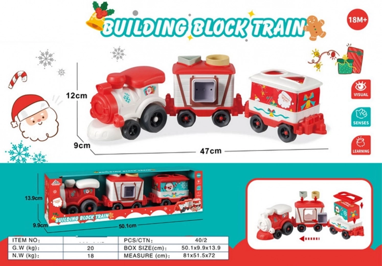 Petit train de Noël avec wagonnets et formes pour enfants
