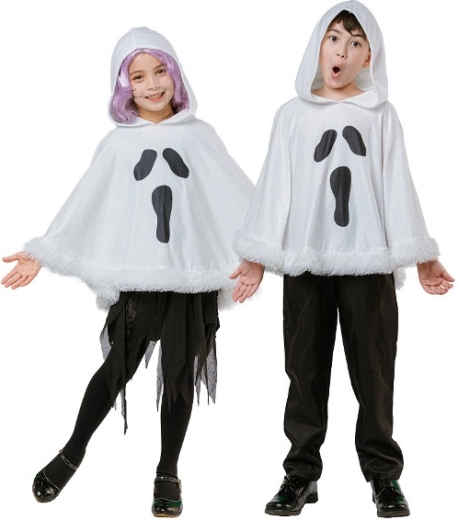 Poncho enfant avec capuche fantôme
