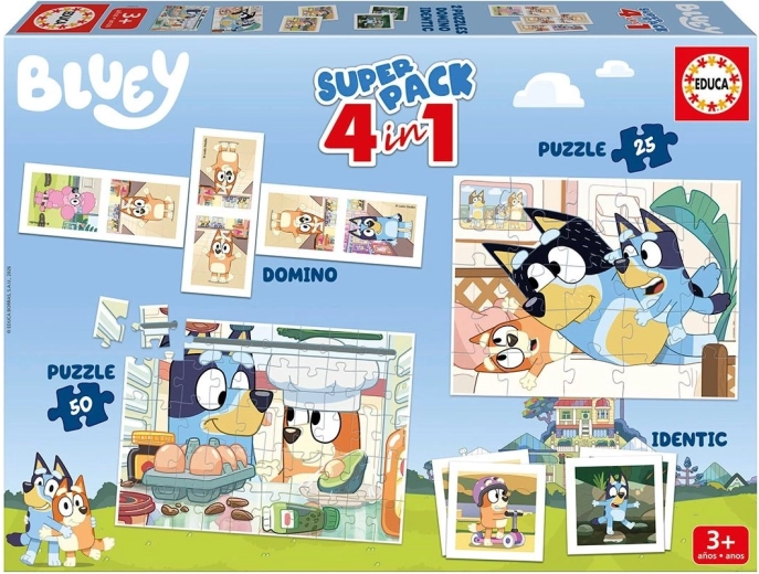 Educa coffret de jeux Bluey 4 en 1