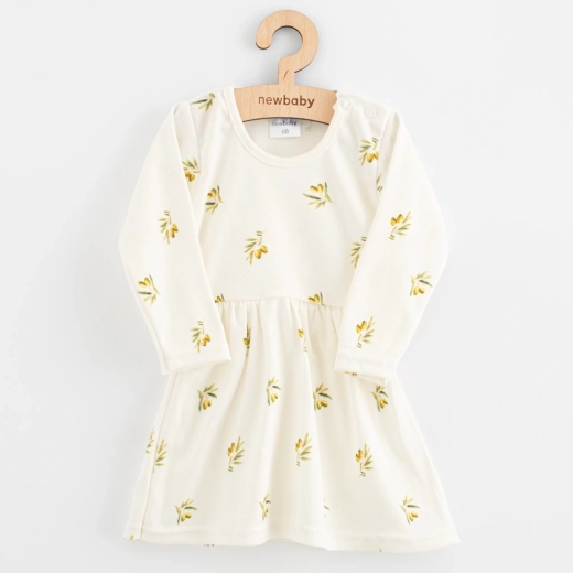 Robe pour bébé en coton biologique à manches longues NEW BABY Olives