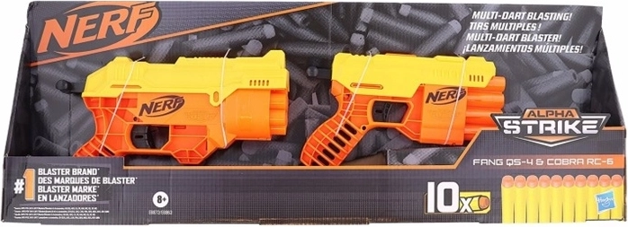Nerf Alpha Strike Fang et Cobra – set de 2 blasters en mousse avec 10 fléchettes