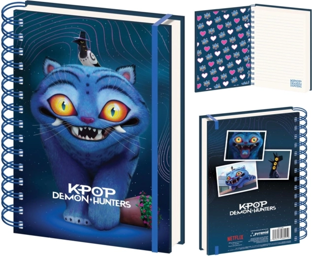 Bloc ligné A5 lenticulaire à reliure spirale K-pop Demon Hunters, tigre Derpy