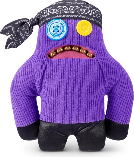 Peluche Fuggler Sasquoosh violette avec bandana et dents dorées 22 cm