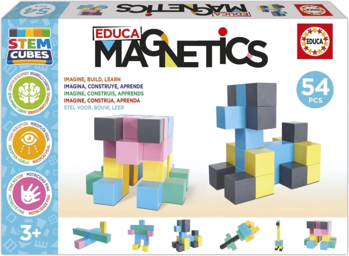 EDUCA Magnetics STEM cubes de construction magnétiques, 54 pièces