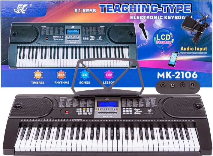 Orgue électronique 61 touches avec micro et adaptateur d’alimentation MK-2106