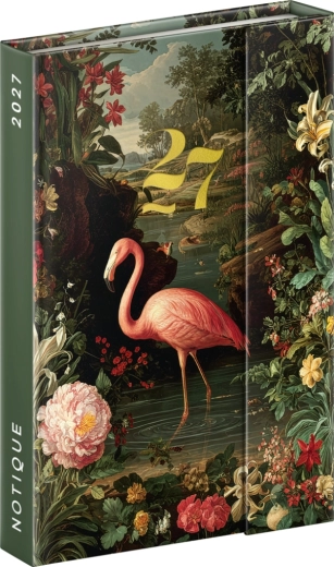 Agenda hebdomadaire magnétique Notique Flamant rose 2027 (11 × 16 cm)