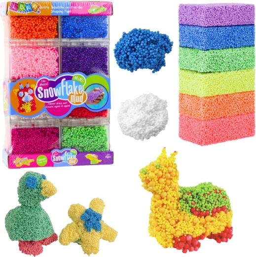 Pâte à modeler colorée en billes de mousse en gobelets, 8 couleurs