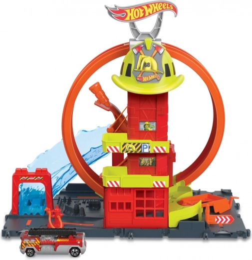 Hot Wheels City super caserne de pompiers avec loop