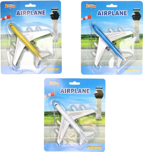 Avion en métal à rétrofriction 14 cm (assortiment)