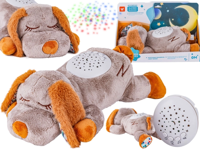 Chien en peluche avec projecteur et bruit blanc - 1 pièce