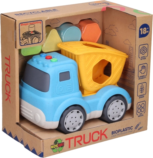 Camion-benne avec jeu d’encastrement, effets lumineux et sonores 17 cm