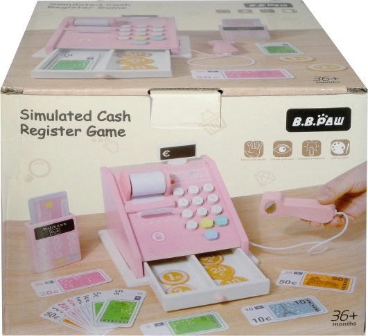 Caisse enregistreuse en bois pour enfants – rose