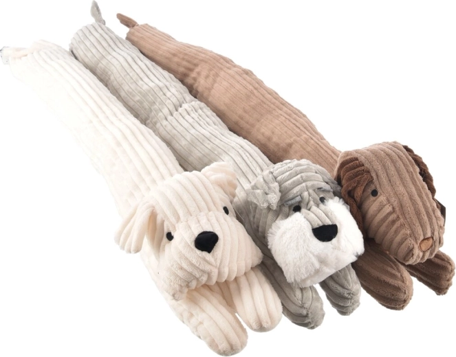 Boudin de porte anti-courants d’air chien en peluche 90 cm (assortiment de 3 variantes)