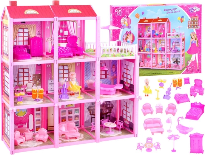 Grande maison de poupée rose